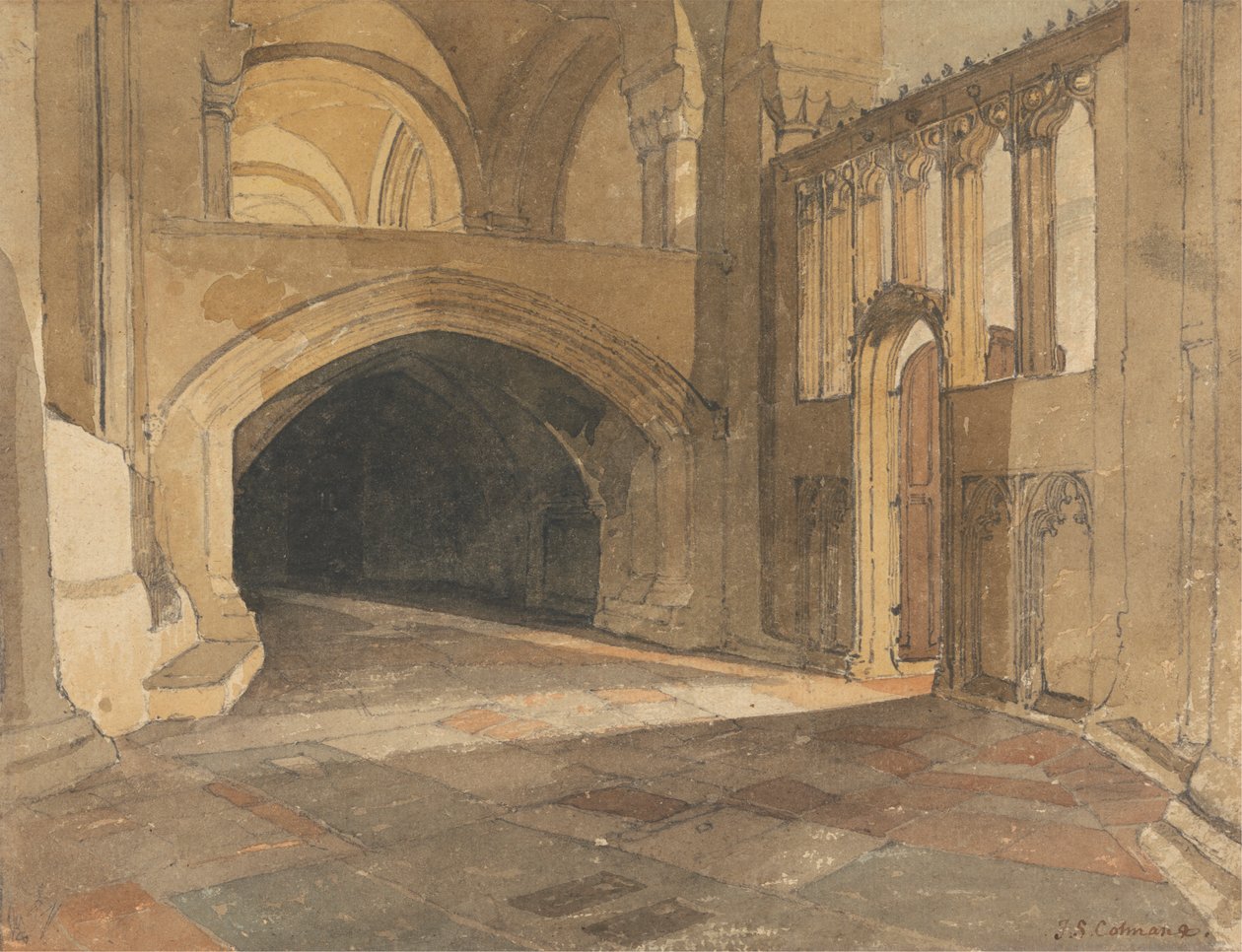 Norwich Cathedral: Entrance to Jesus Chapel by John Sell Cotman