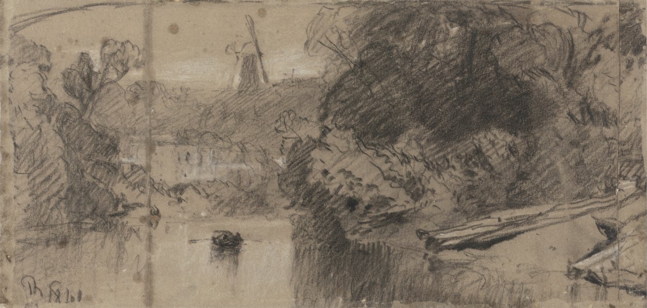 River Landscape, Probably near Thorpe, Norfolk by John Sell Cotman