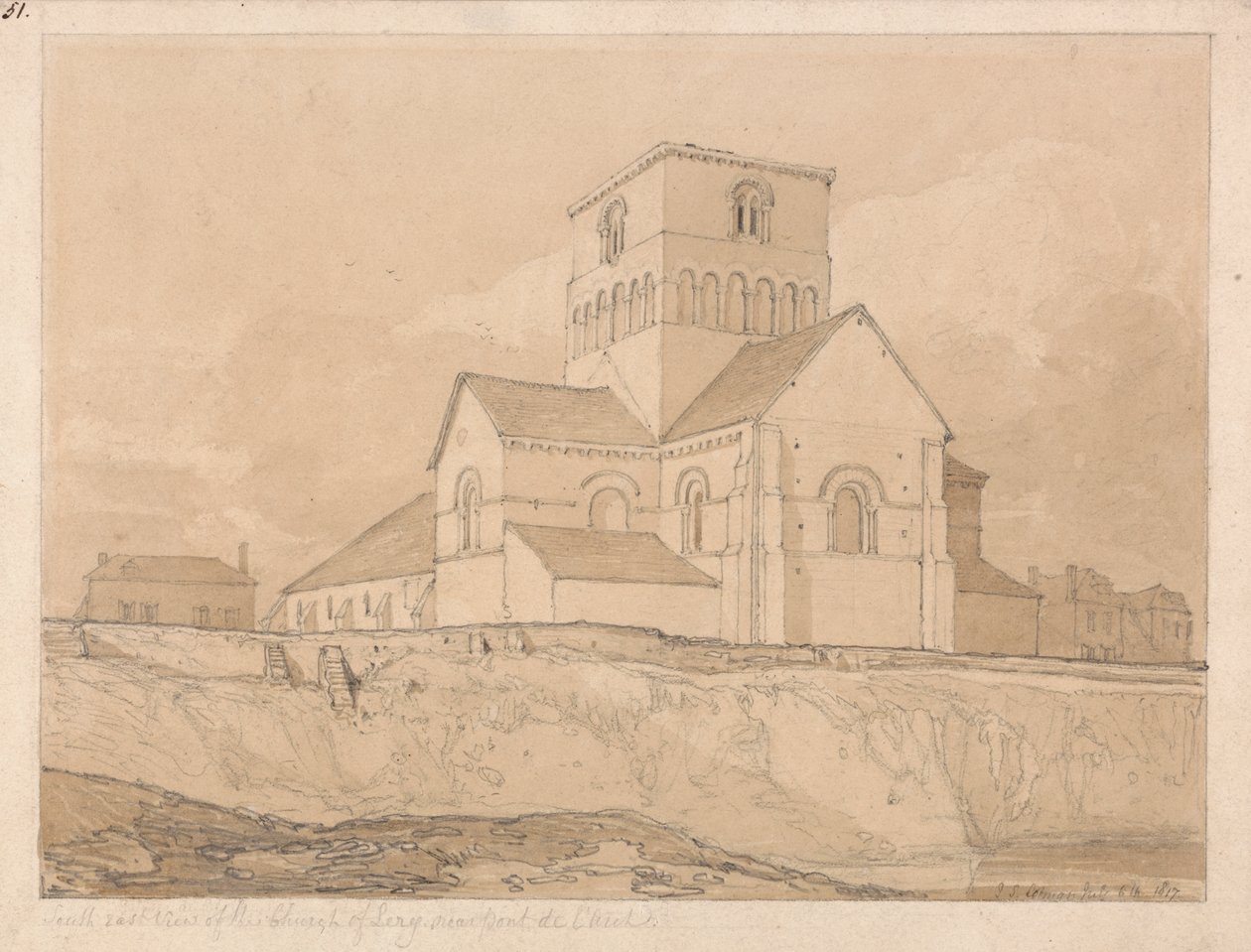 South-East View of the Church of Lery, near Pont-de-l