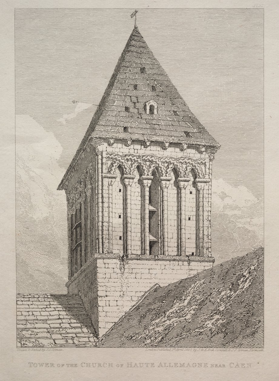 Tower of the Church of Haute Allemagne near Caen by John Sell Cotman