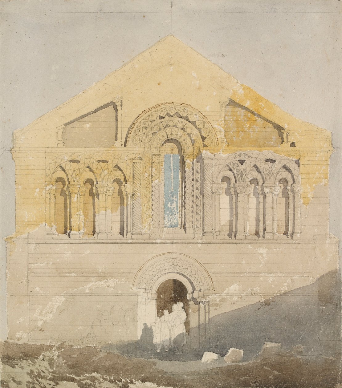 West Front of Castle Rising Church, Norfolk, early 19th century by John Sell Cotman