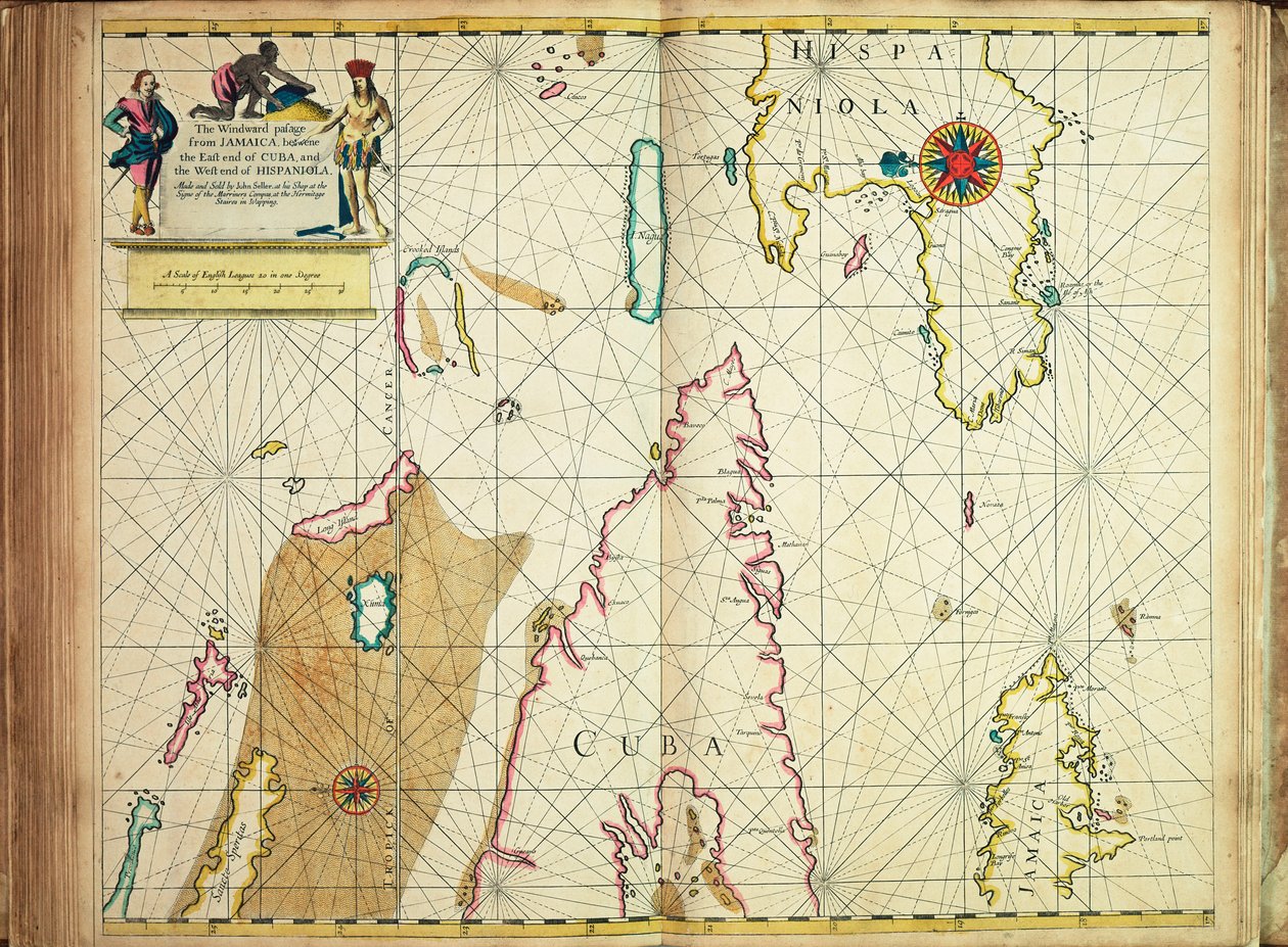 The Windward Passage from Jamaica, Between the East End of Cuba, and the West End of Hispaniola by John Seller