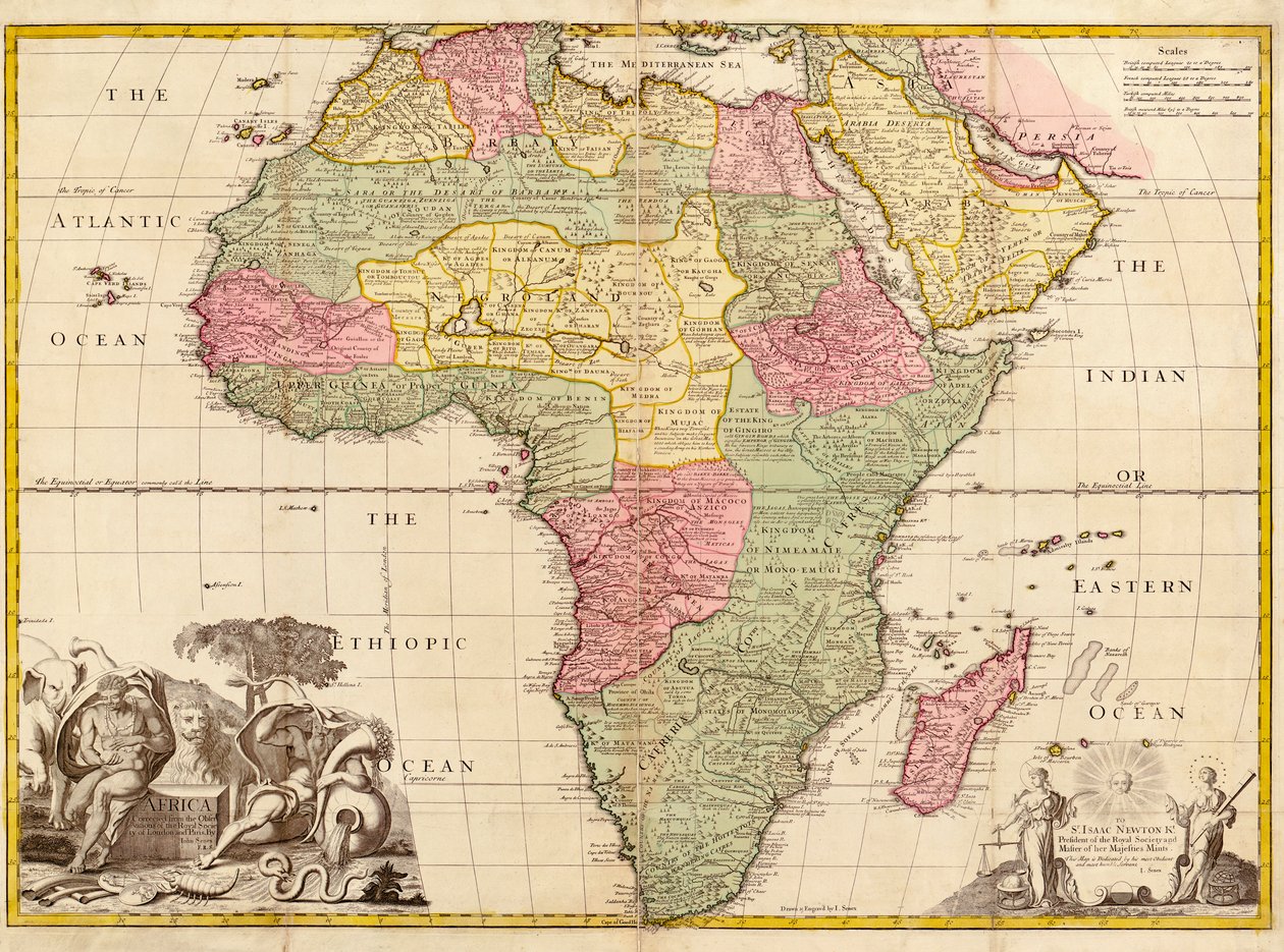 Africa, from Modern Geography, c.1725 by John Senex