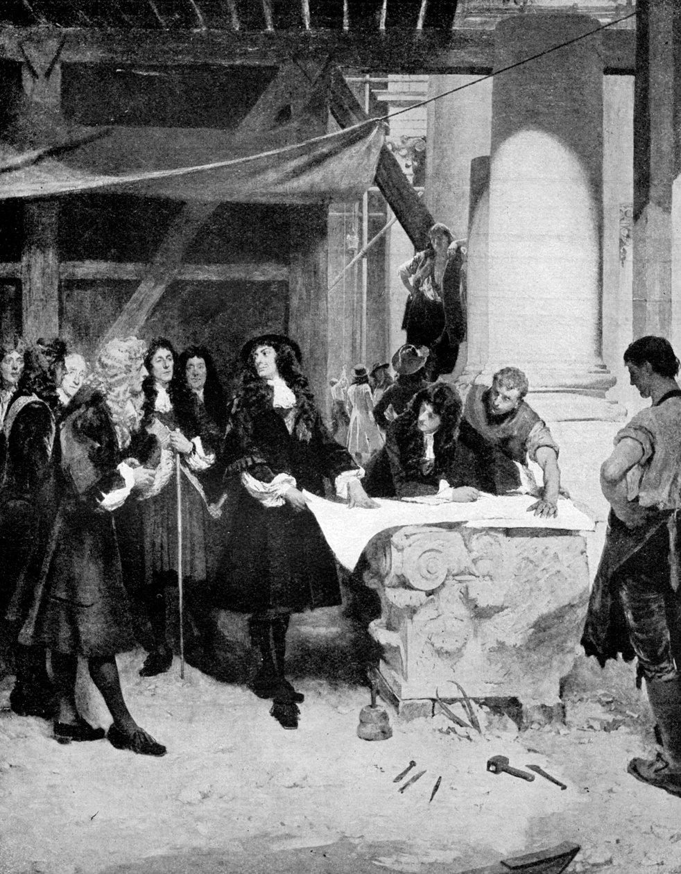 Charles II Visiting Sir Christopher Wren During the Building of St Paul