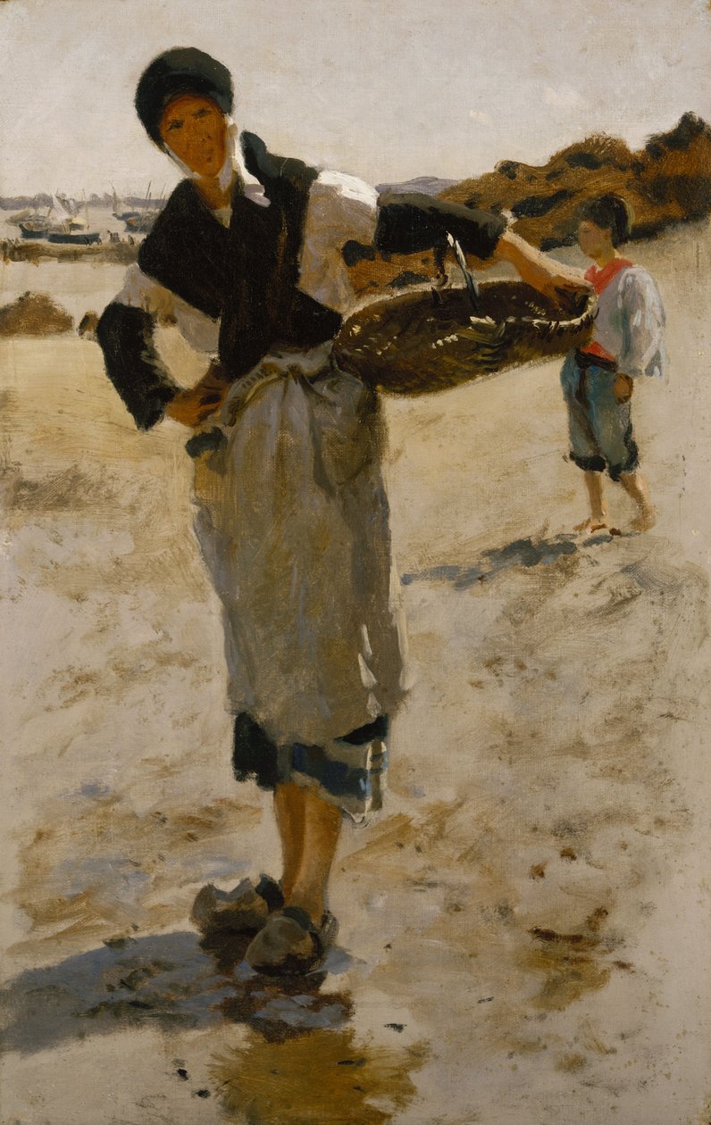 Breton Woman with a Basket by John Singer Sargent
