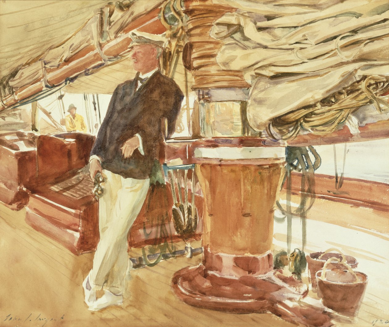 Captain Herbert M. Sears on Deck of the Schooner Yacht Constellation by John Singer Sargent