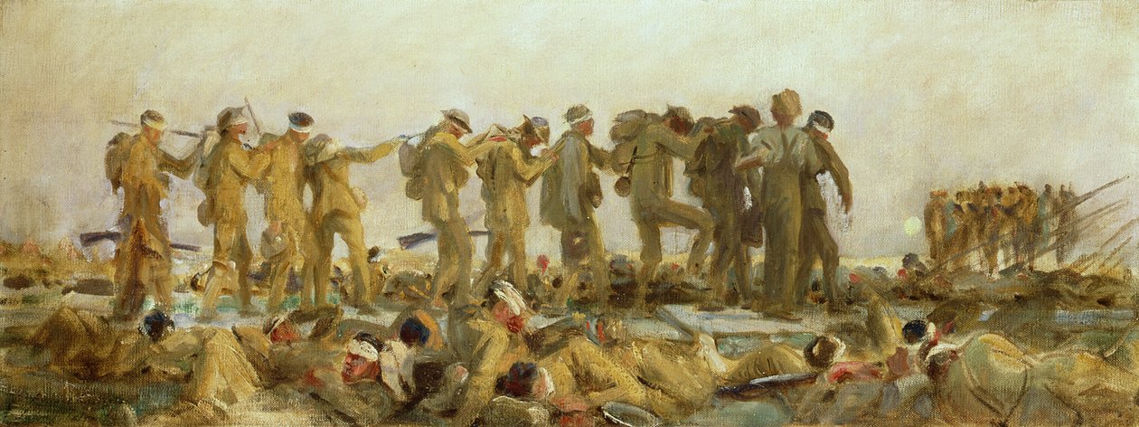 Gassed, an oil study, 1918-19 by John Singer Sargent