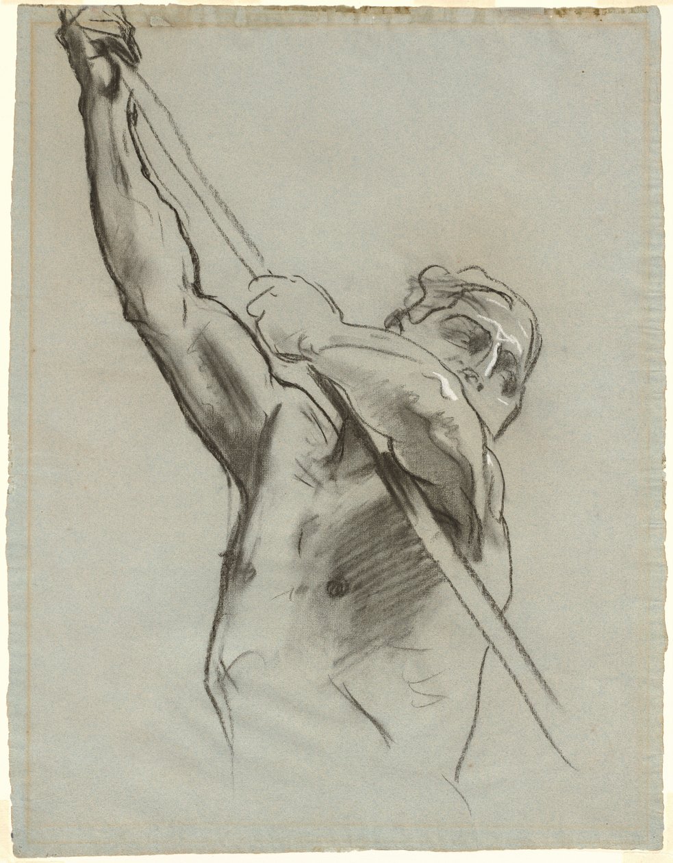 Male Torso with Pole by John Singer Sargent