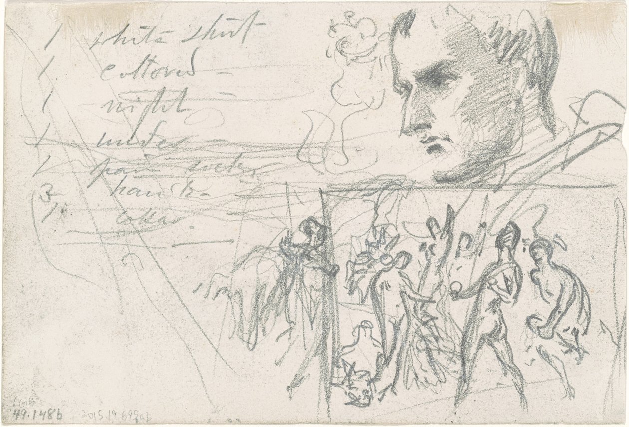 Napoleonic Head and Judgment of Paris [verso], c. 1871-1872 by John Singer Sargent