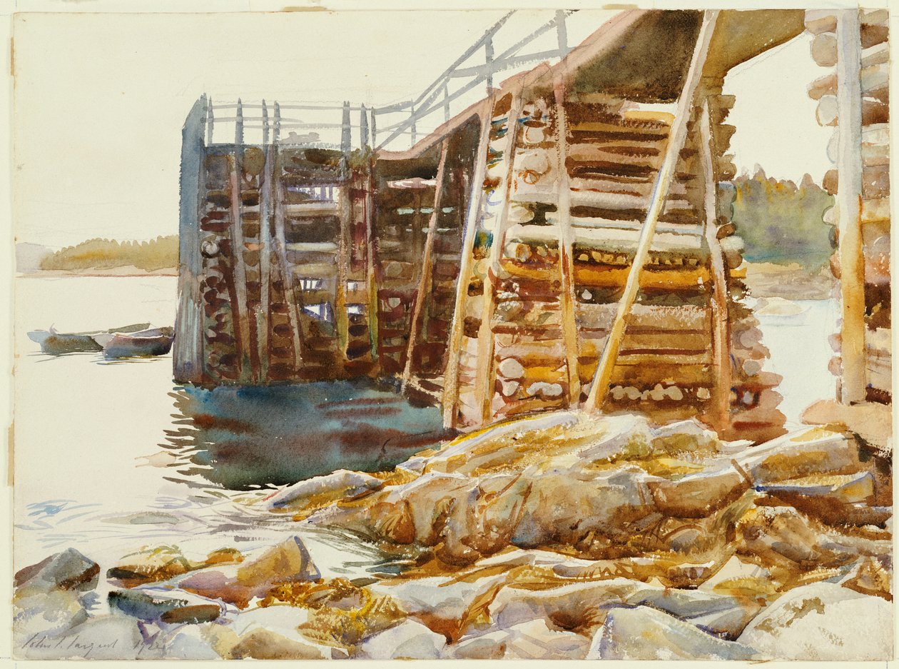 Wharf at Ironbound, 1922 by John Singer Sargent