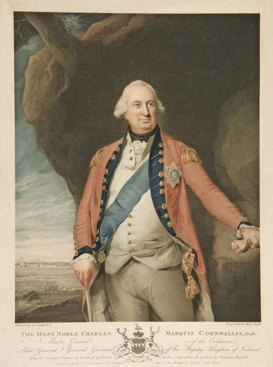 The Most Noble Charles Marquis Cornwallis, pub. 1798 by John Singleton (after) Copley