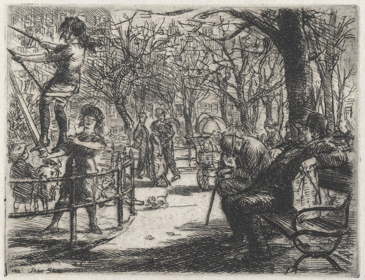 Swinging in the Square by John French Sloan