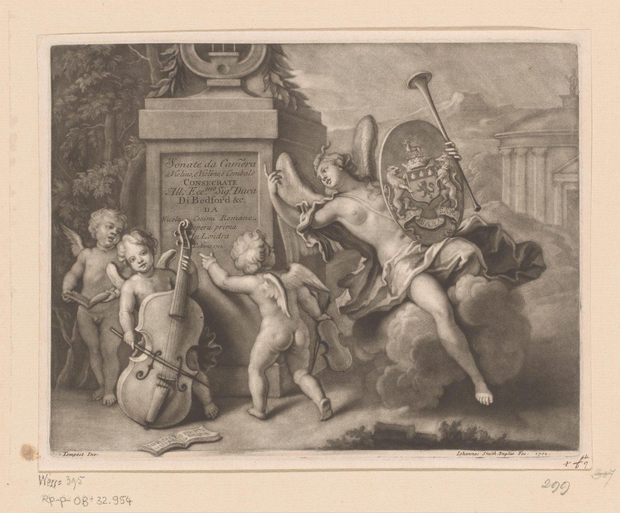 Angels with Musical Instruments at a Monument by John Smith