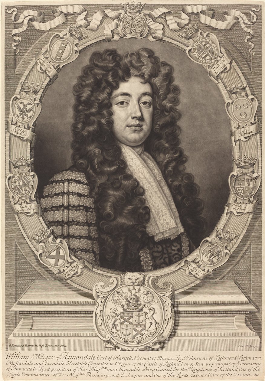 William Johnston, Marquess of Annandale by John Smith after Sir Godfrey Kneller