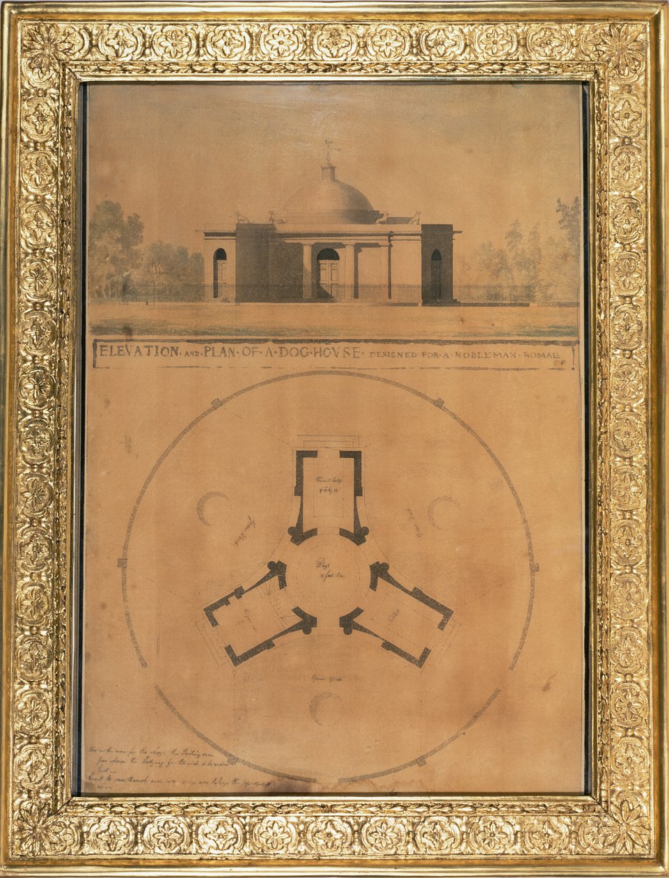 Elevation and Plan of a Dog House by John Soane