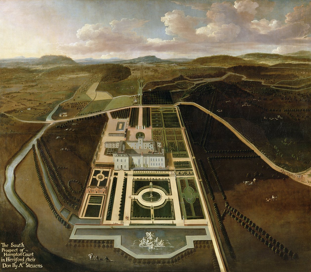 South Prospect of Hampton Court, Herefordshire by John Stevens