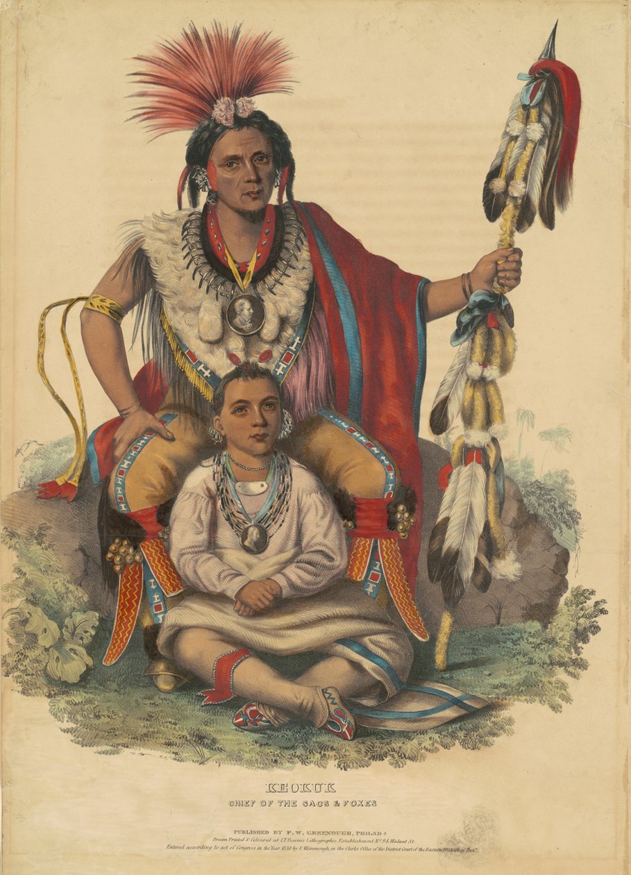 Keokuk, Chief of the Sacs and Foxes, 1838 by John T. Bowen