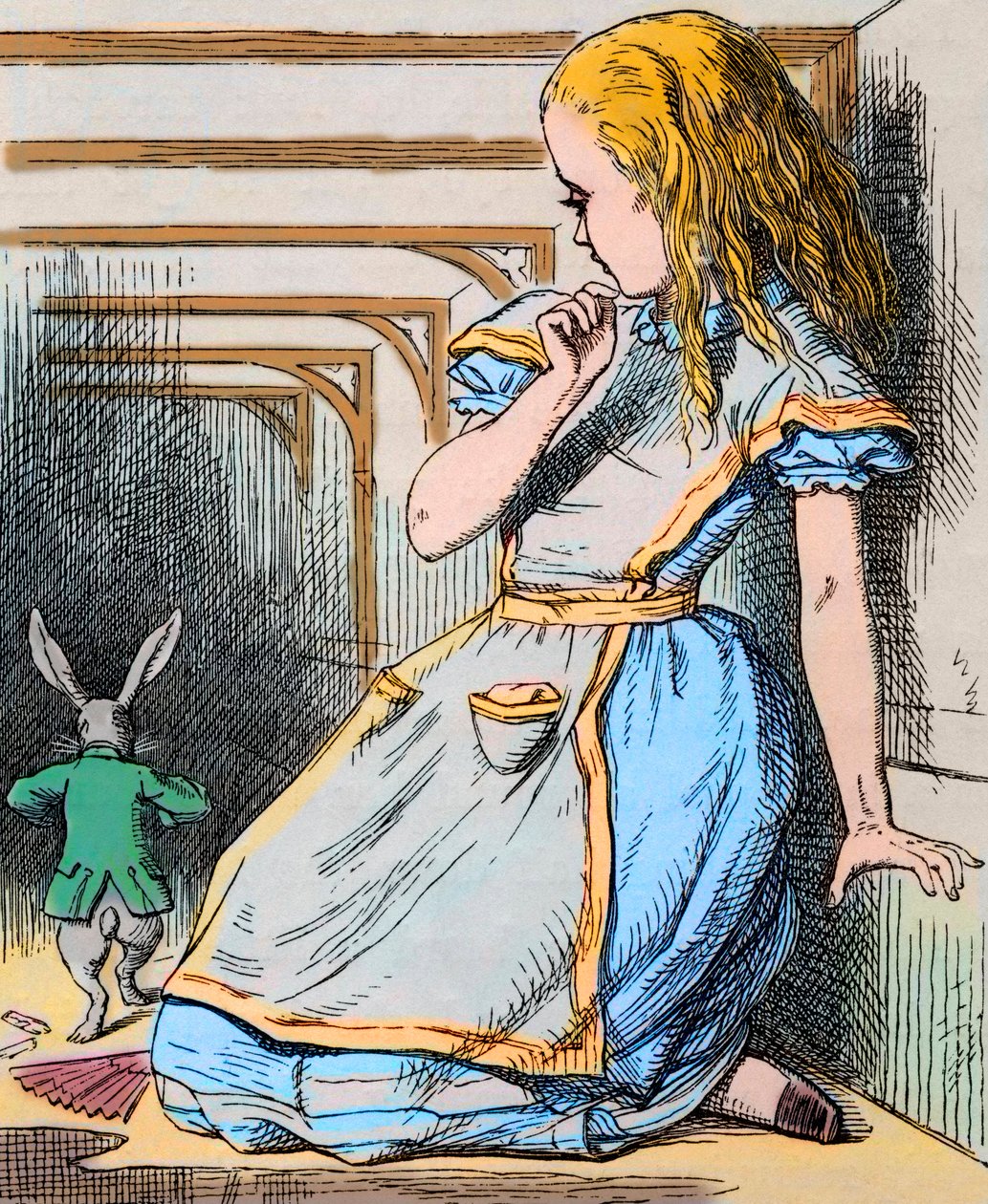 Alice and the White Rabbit. Illustration by John Tenniel from the first edition of Lewis Carroll