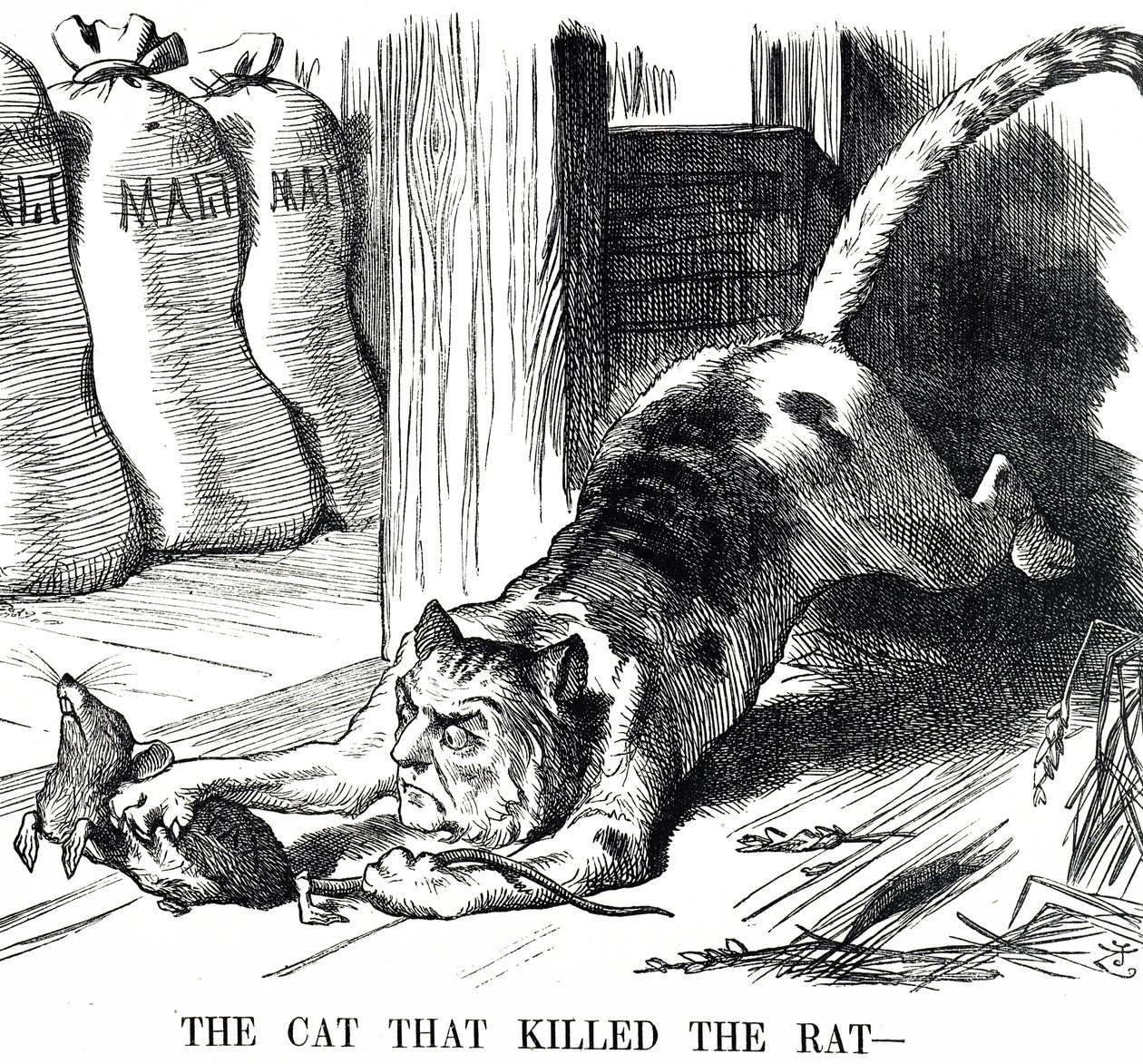 Cartoon Commenting on the Abolishing of Malt Tax in 1880 by John Tenniel