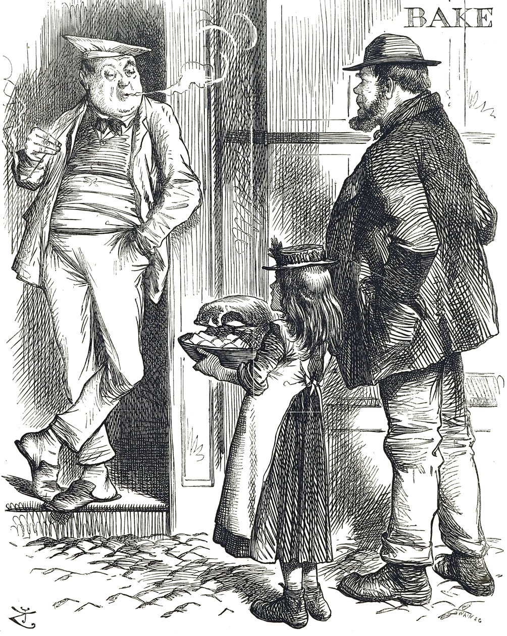 The restricted cooking facilities in poor homes with no oven by John Tenniel