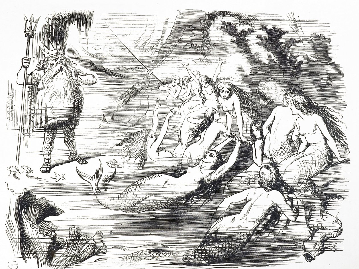 Cartoon commenting on the second attempt to lay the Atlantic Telegraph Cable by John Tenniel