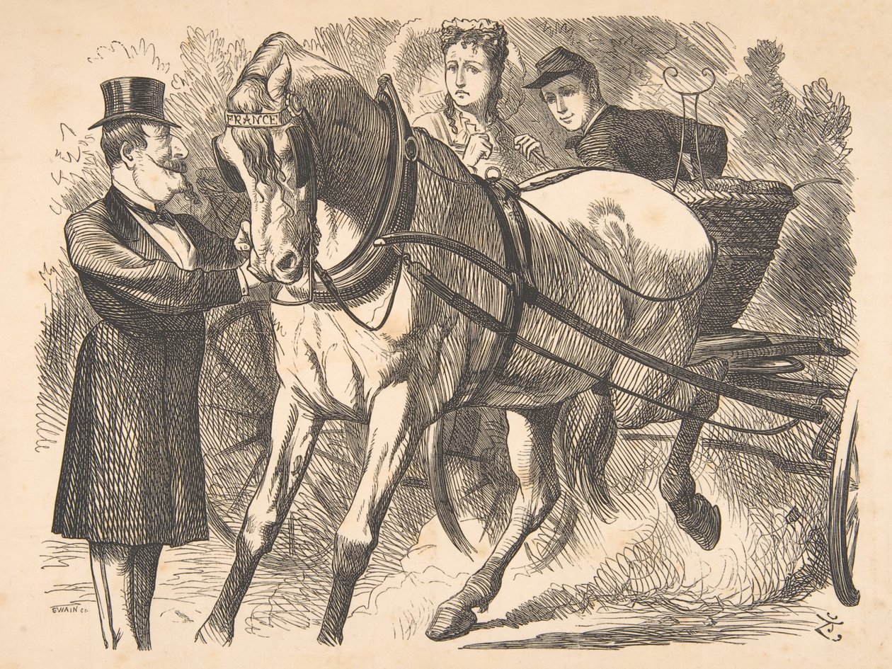 Easing the Curb Punch, July 24, 1869 by John Tenniel