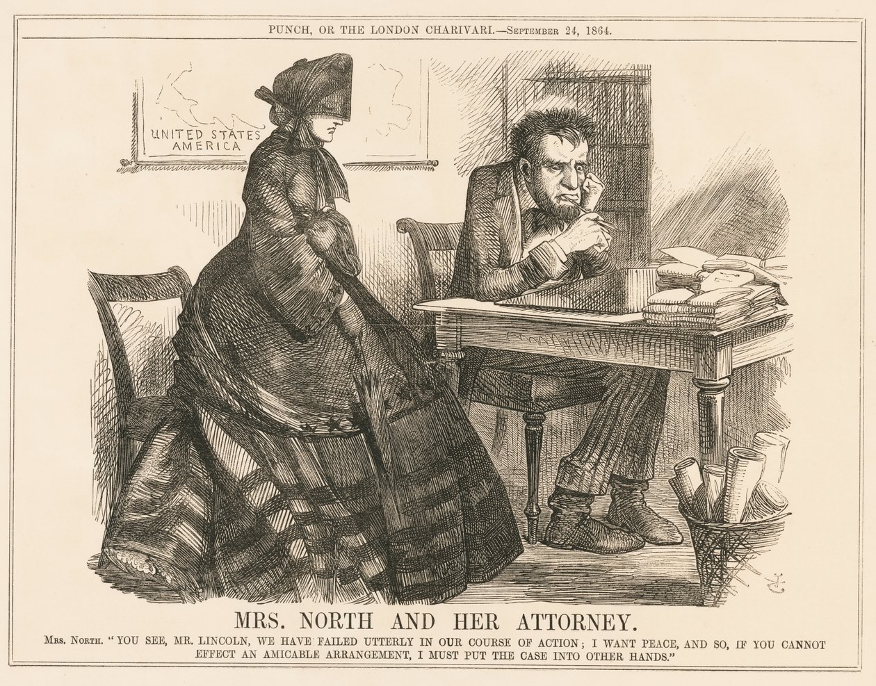 Mrs. North and Her Attorney by John Tenniel