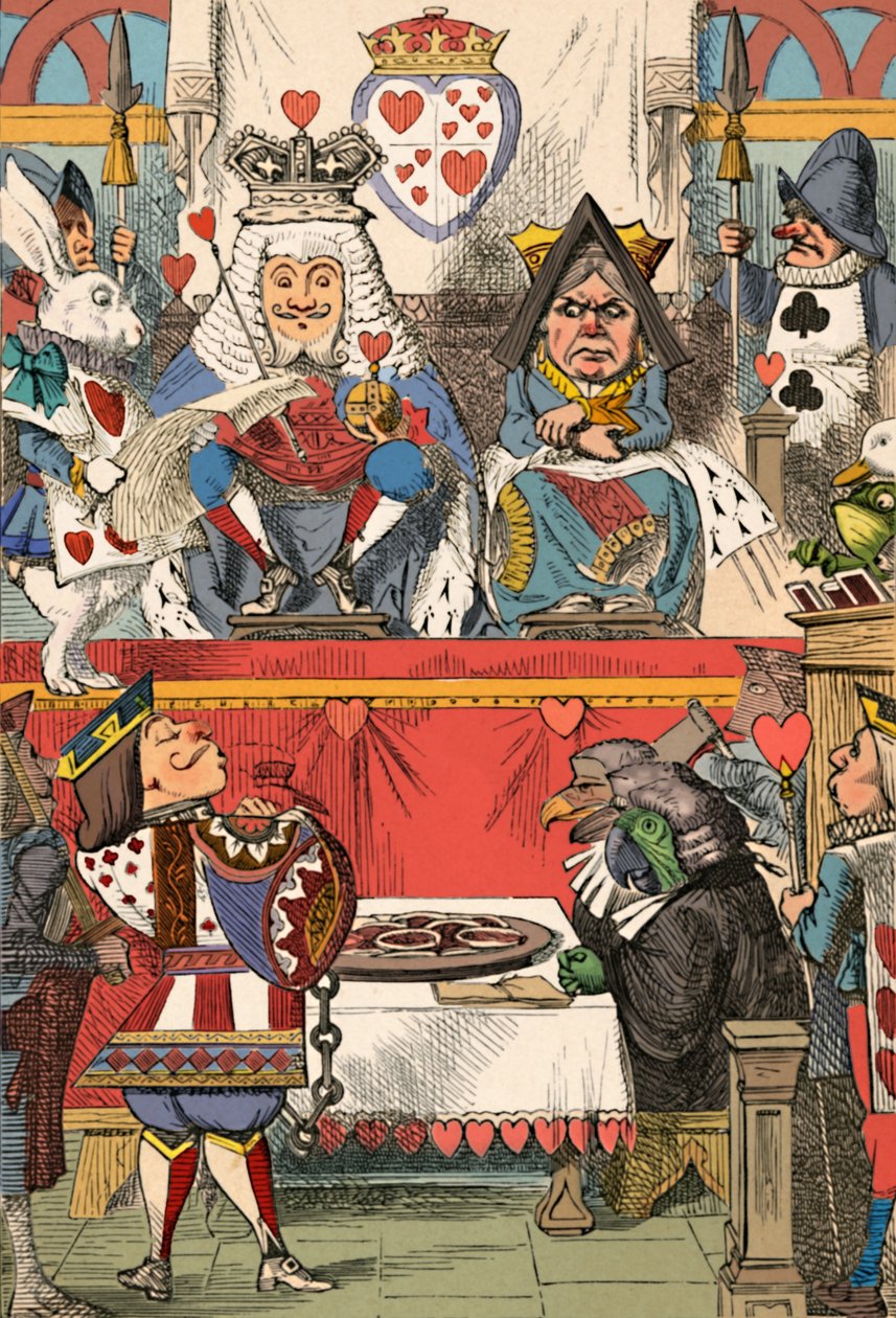 The King and Queen of Hearts in Court by John Tenniel
