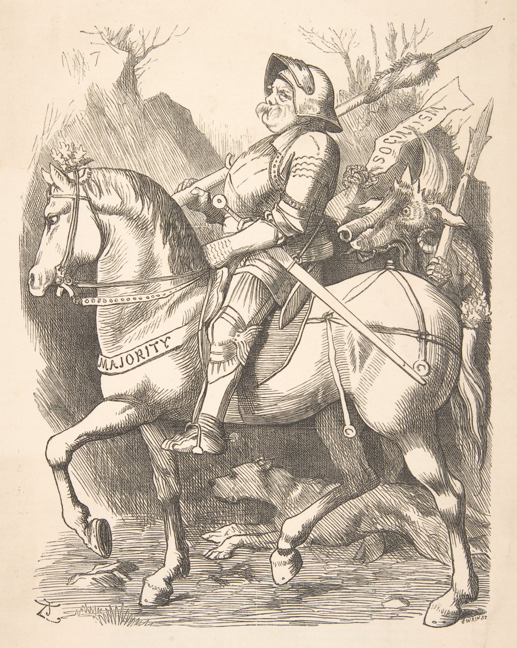 The Knight and His Companion Punch, March 5, 1887