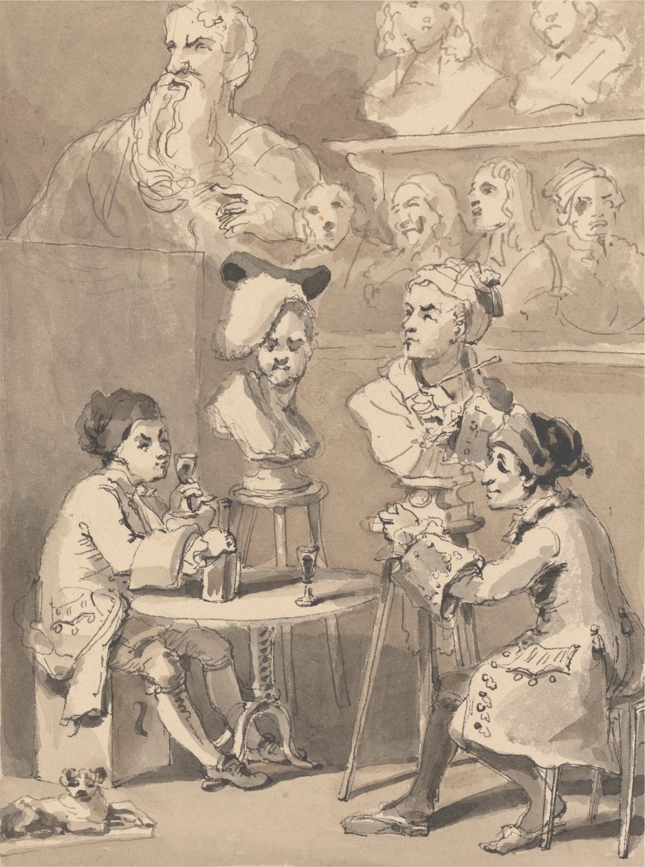 Hogarth Sitting to Roubiliac for His Bust by John Thomas Smith