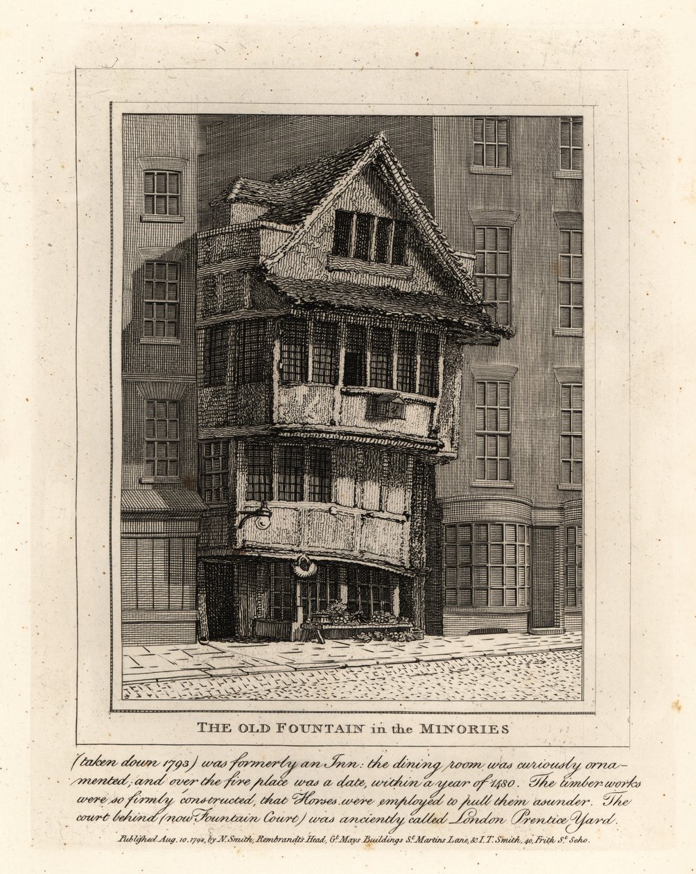 The Old Fountain in Minories Parish, London by John Thomas Smith