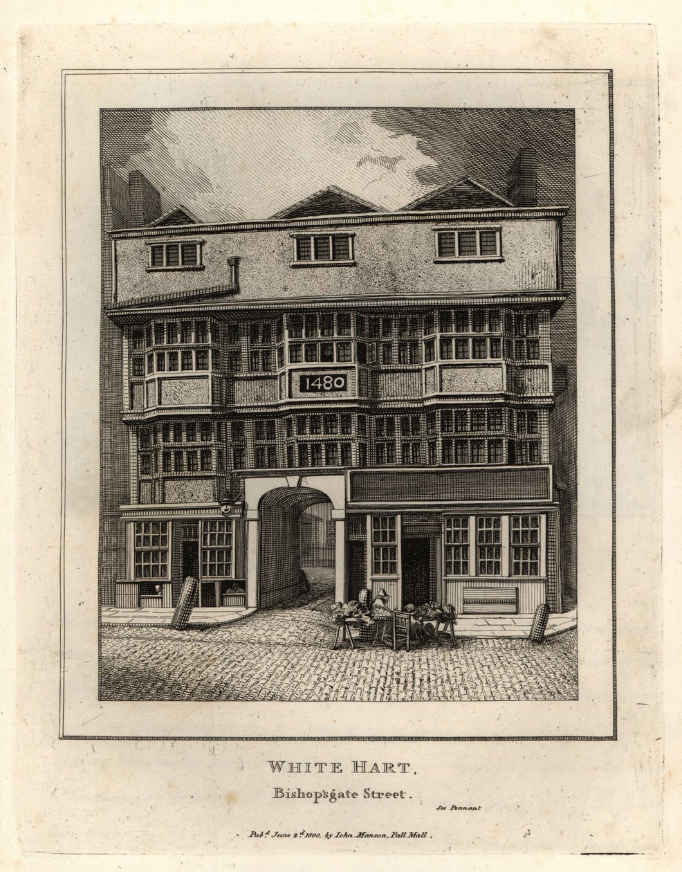 The White Hart, Bishopsgate Street by John Thomas Smith