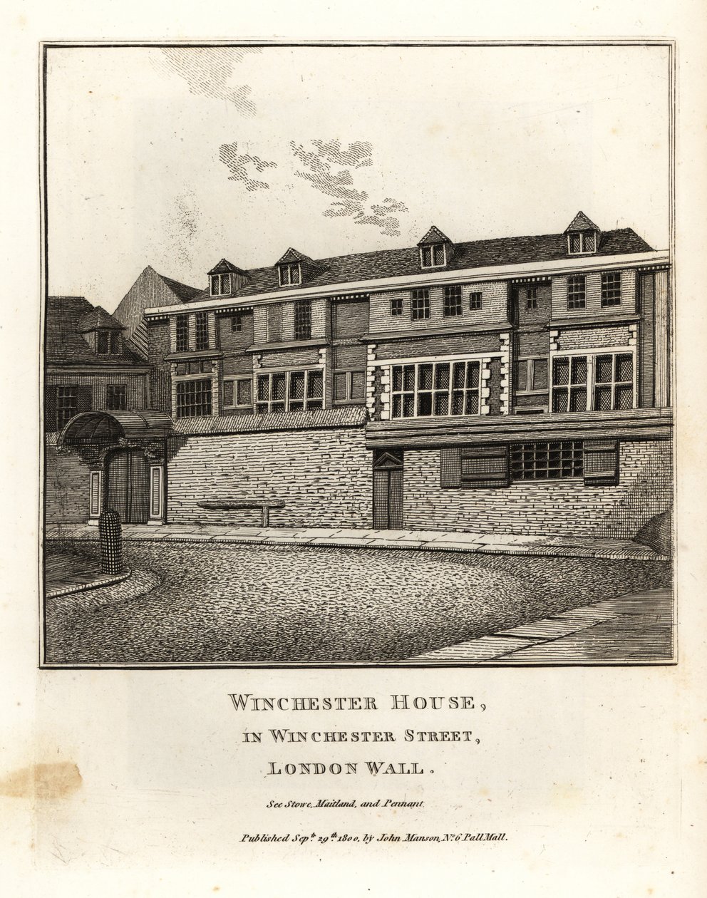 Winchester House in Winchester Street, London Wall by John Thomas Smith