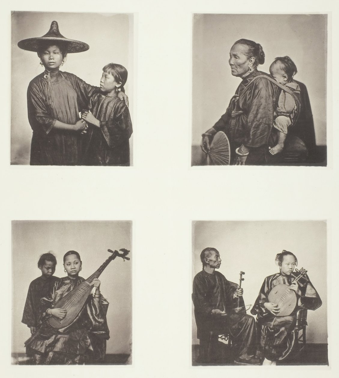 Boat Girls, A Canton Boatwoman and Child, Musicians by John Thomson