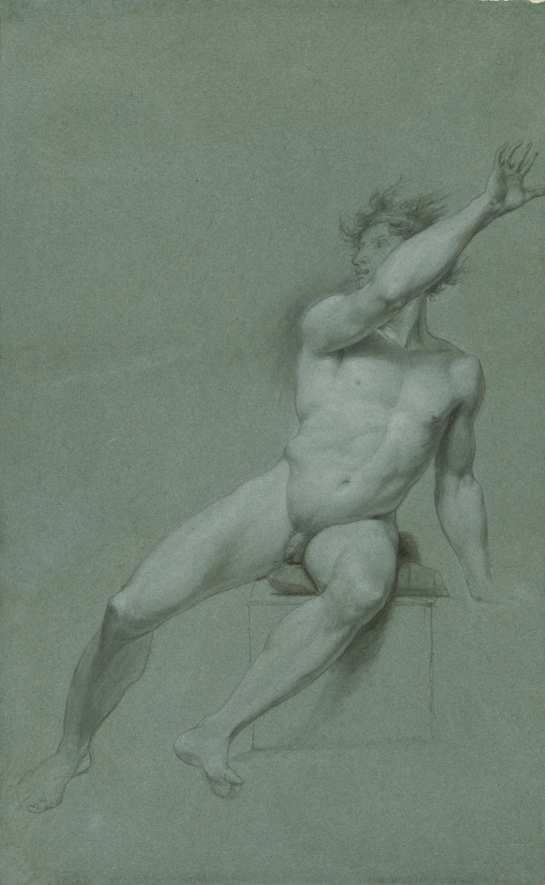 Sketch of a male nude - life study by John Trumbull