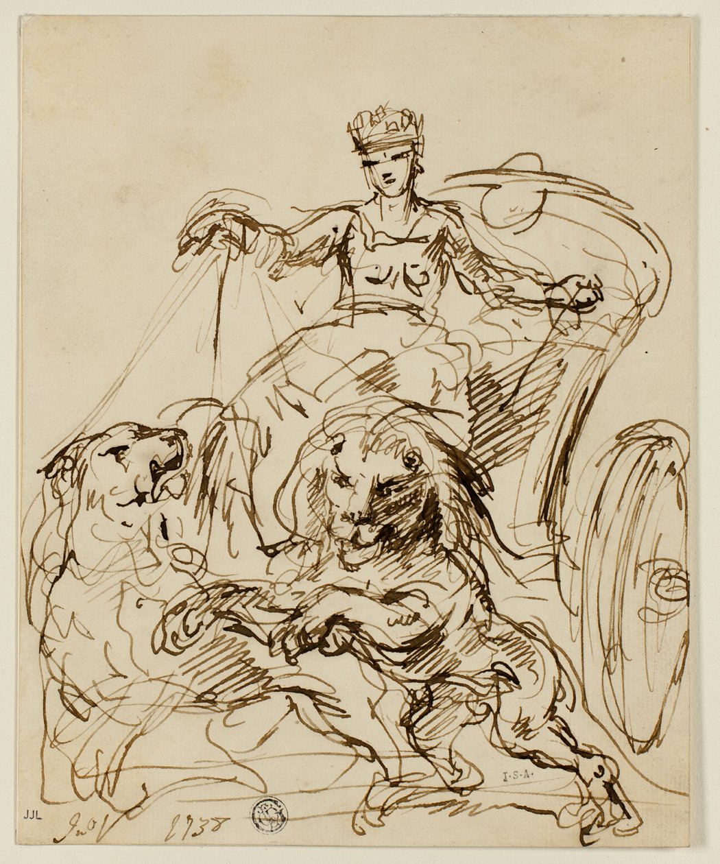 Cybele on Chariot Drawn by Lions by John Vanderbank