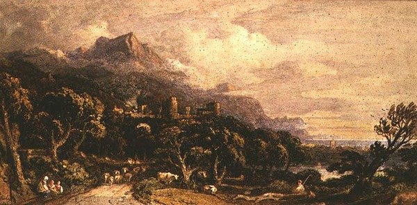 Landscape with Castle and Mountain by John Varley