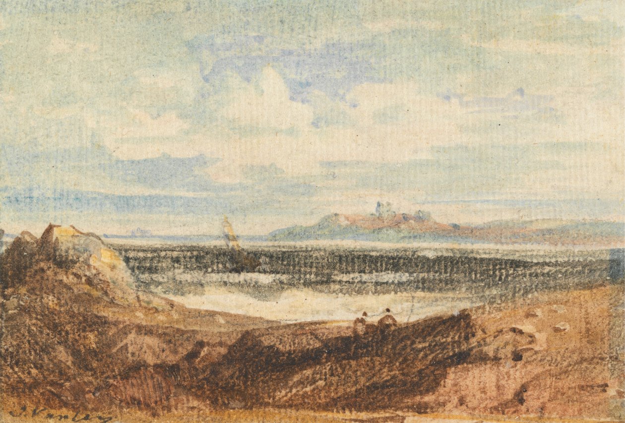 View of Rugged Coastline, Bamburgh, Northumberland by John Varley