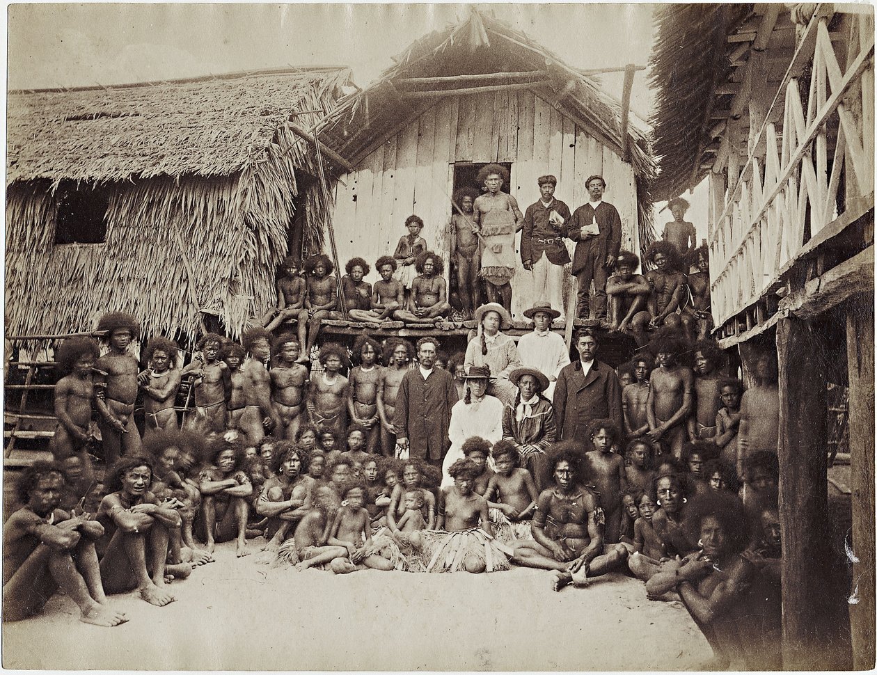 Mission House Parimata, Aroma, New Guinea, 1885 by John W. Lindt