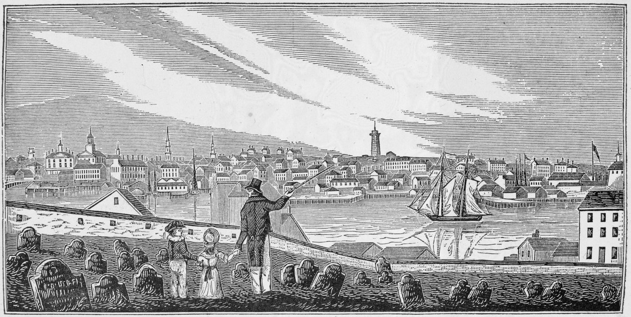 South view of Charlestown, from Historical Collections of Massachusetts, by John Warner Barber, engraved by S. E. Brown, 1839 by John Warner Barber