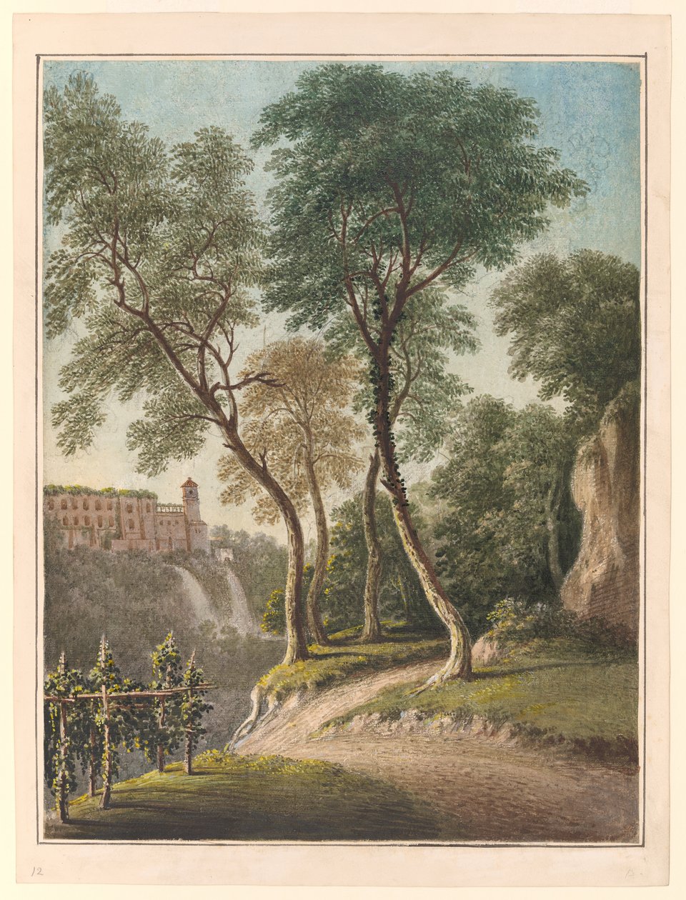 Villa Of The Maecena And The Cascatelli, Tivoli, c.1781 by John Warwick Smith