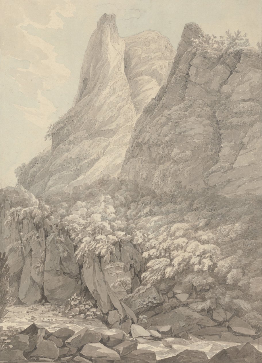 Thurshouse Tor from the River Manifold, Derbyshire by John Webber