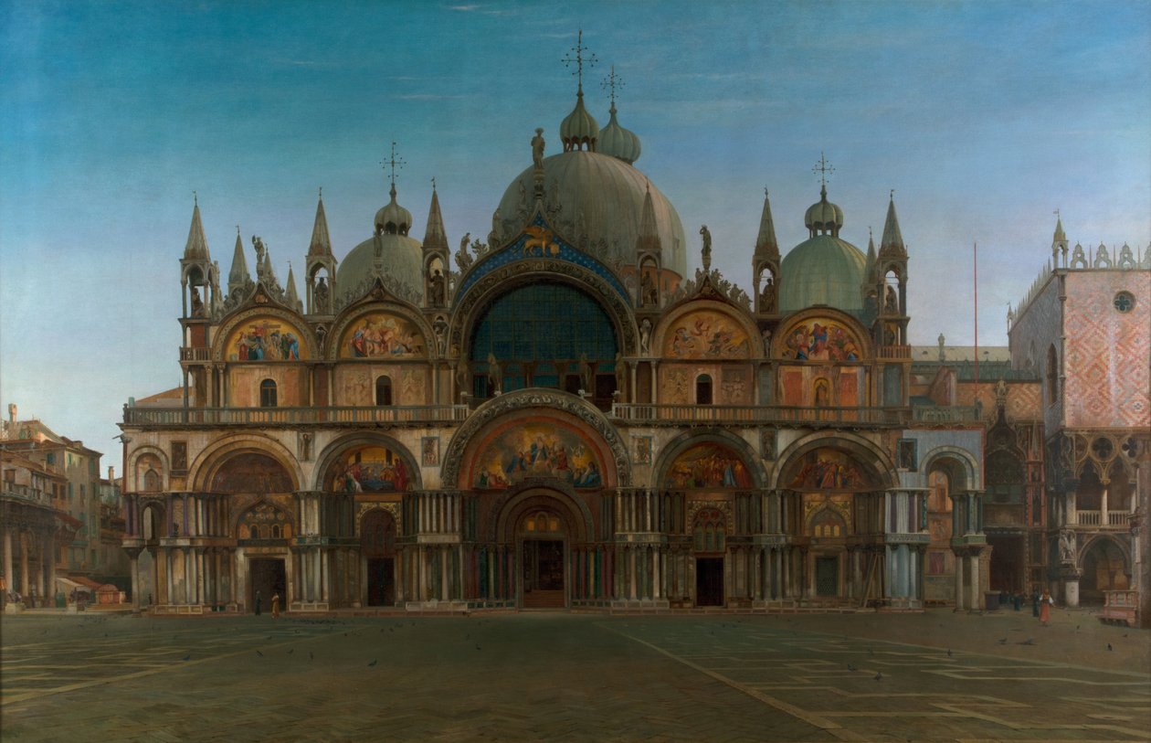 Western Façade of the Basilica of San Marco, Venice, Italy by John Wharlton Bunney