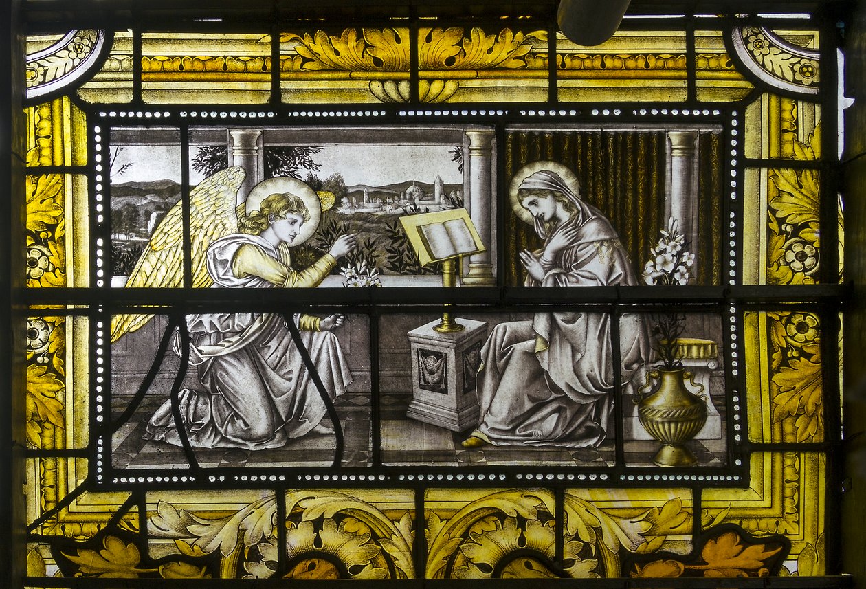 Oxford, Trinity College, The Annunciation by John William Brown