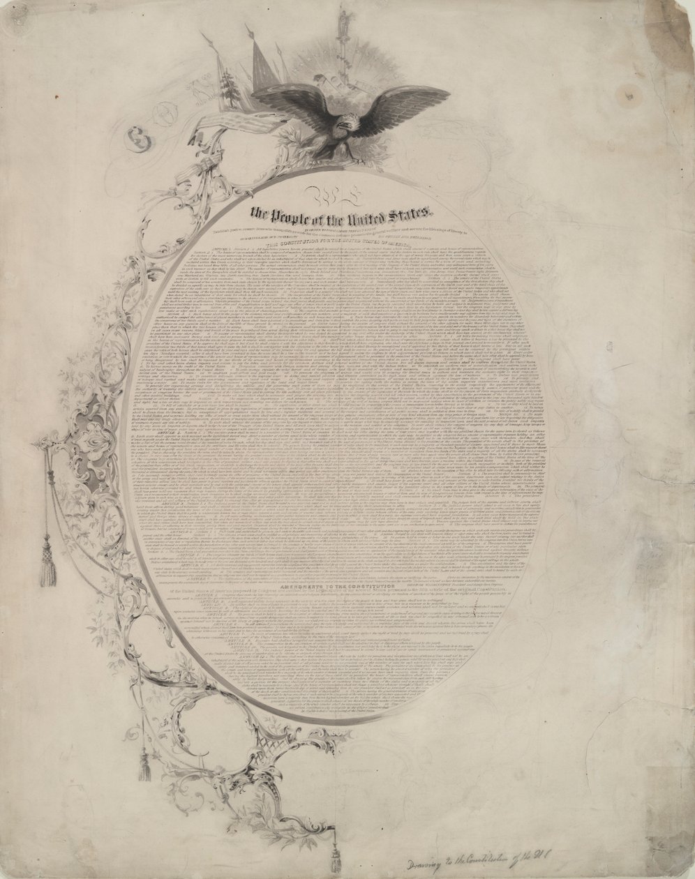 Drawing to the Constitution of the United States by John William Casilear