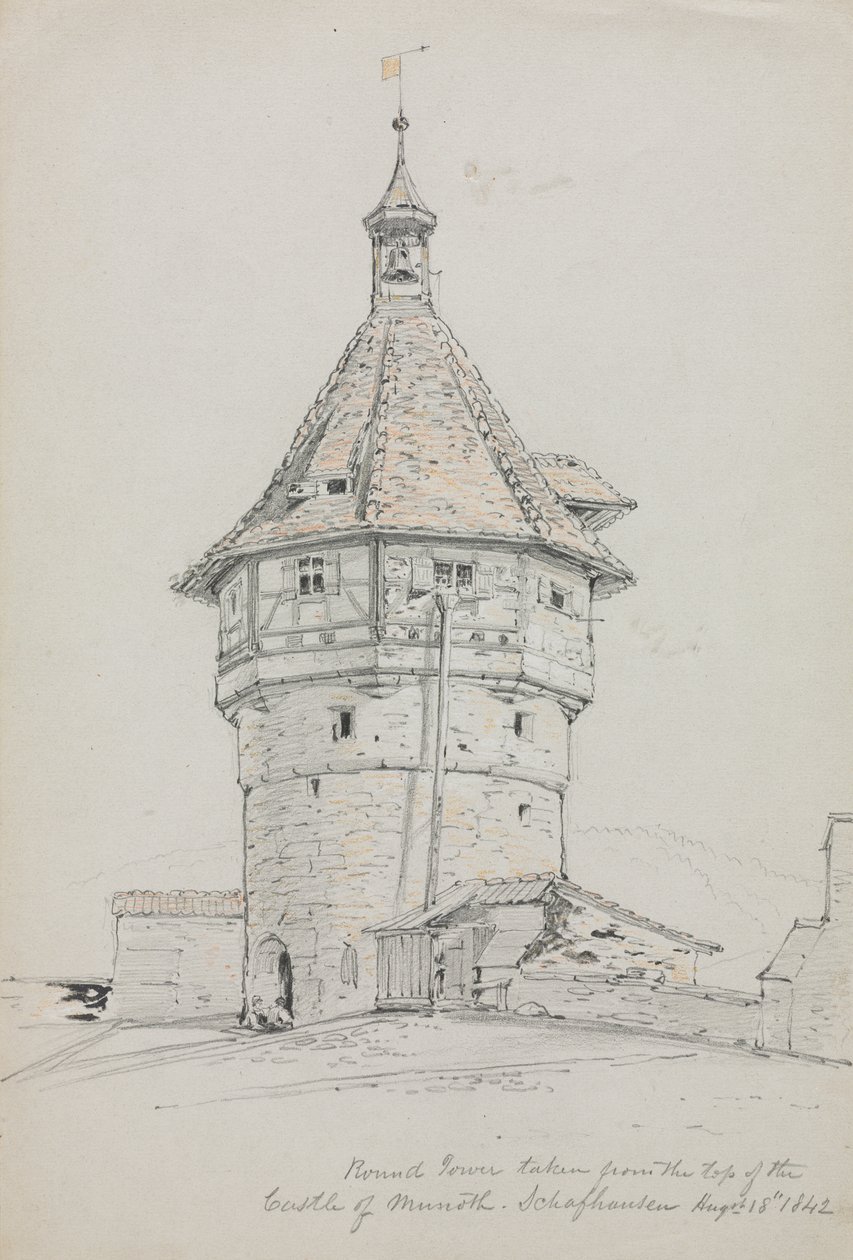 Round Tower, Castle of Munoth, Schafhausen, Switzerland by John William Casilear