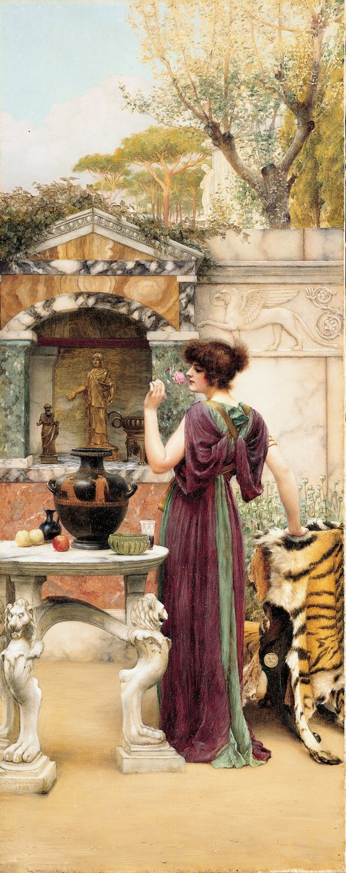 At the Garden Shrine, Pompeii by John William Godward