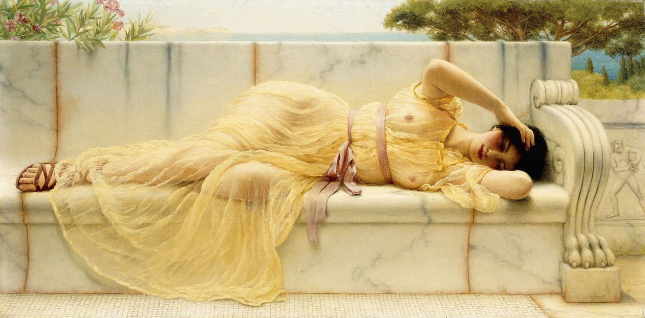 Girl in Yellow Drapery by John William Godward