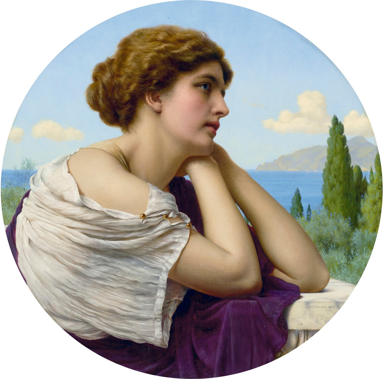 Heart on Her Lips and Soul Within Her Eyes by John William Godward