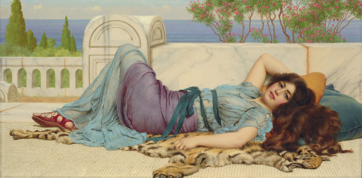 Mischief and Repose by John William Godward